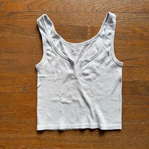 Brandy Melville Light Blue Ribbed V-Notch Tank